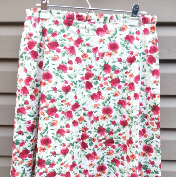 Axcess Liz Claiborne 12 Floral Stretch Skirt  - Picture 1 of 8